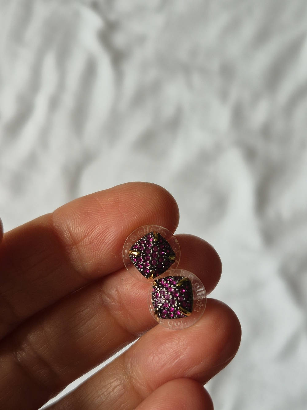 Stella & Dot Dome Studs, 2 Pairs, Pink and Blue
